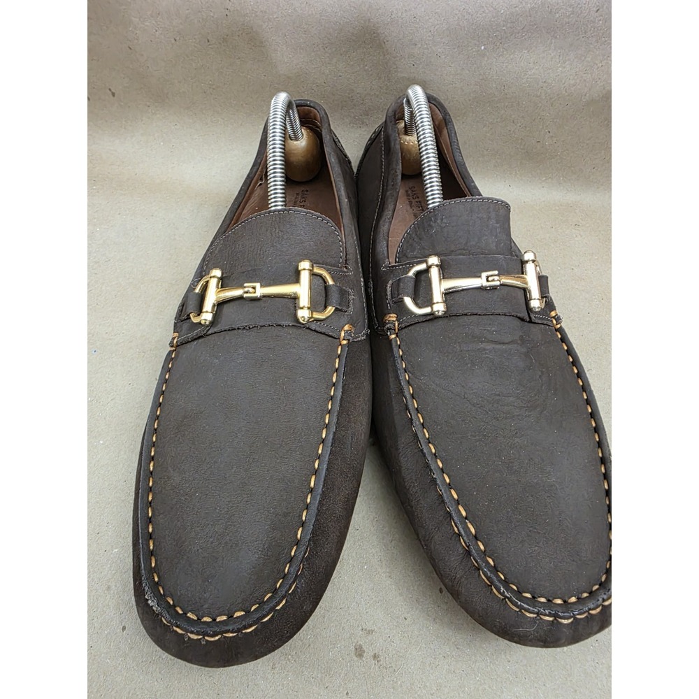 Saks Fifth Avenue (Sz 11 M) Horsebit Driving Loafer Men's Brown Nubuck - Picture 3 of 12